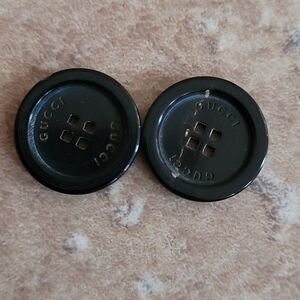 Gucci Set of 2 Black Buttons Engraved with 'GUCCI'